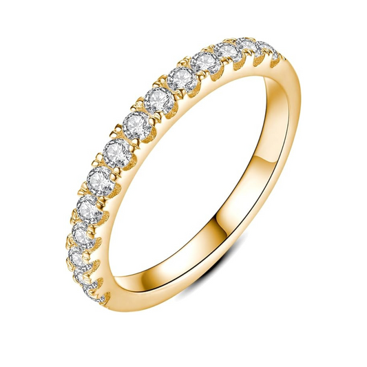 Moissanit Vigselring | Guld
