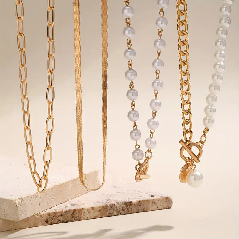 Grace | Halsband i vintage-stil med guldpärlor
