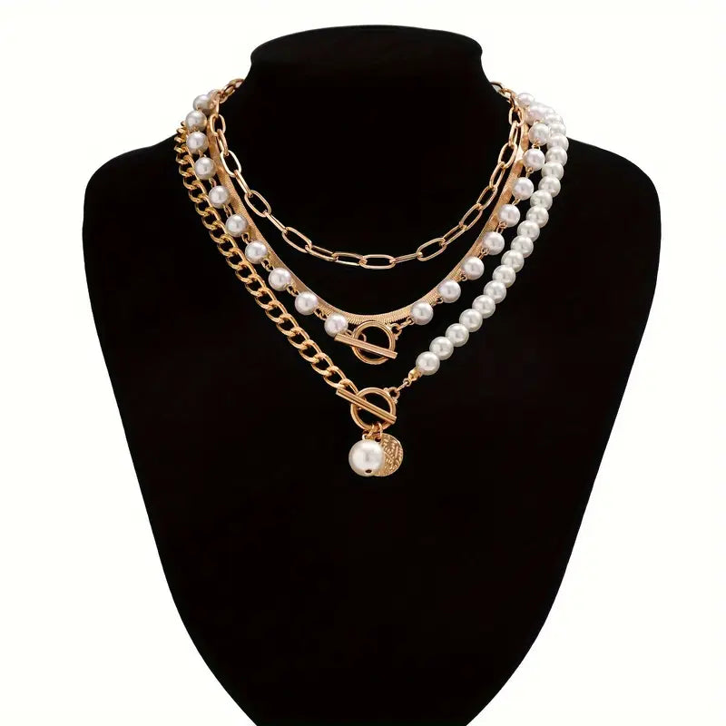 Grace | Halsband i vintage-stil med guldpärlor
