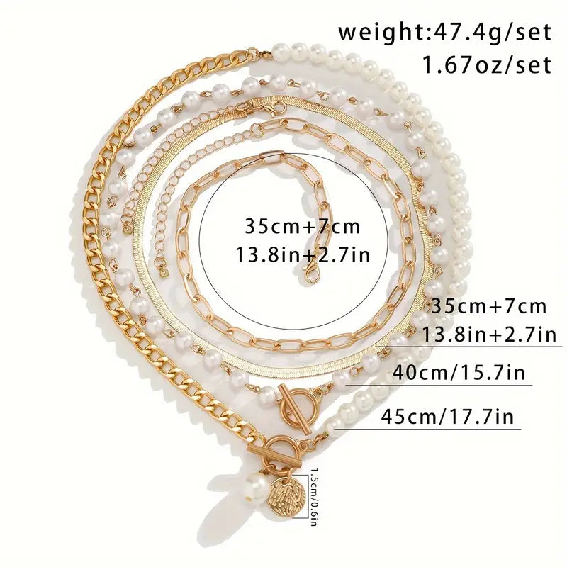 Grace | Halsband i vintage-stil med guldpärlor