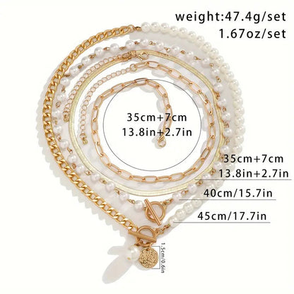 Grace | Halsband i vintage-stil med guldpärlor