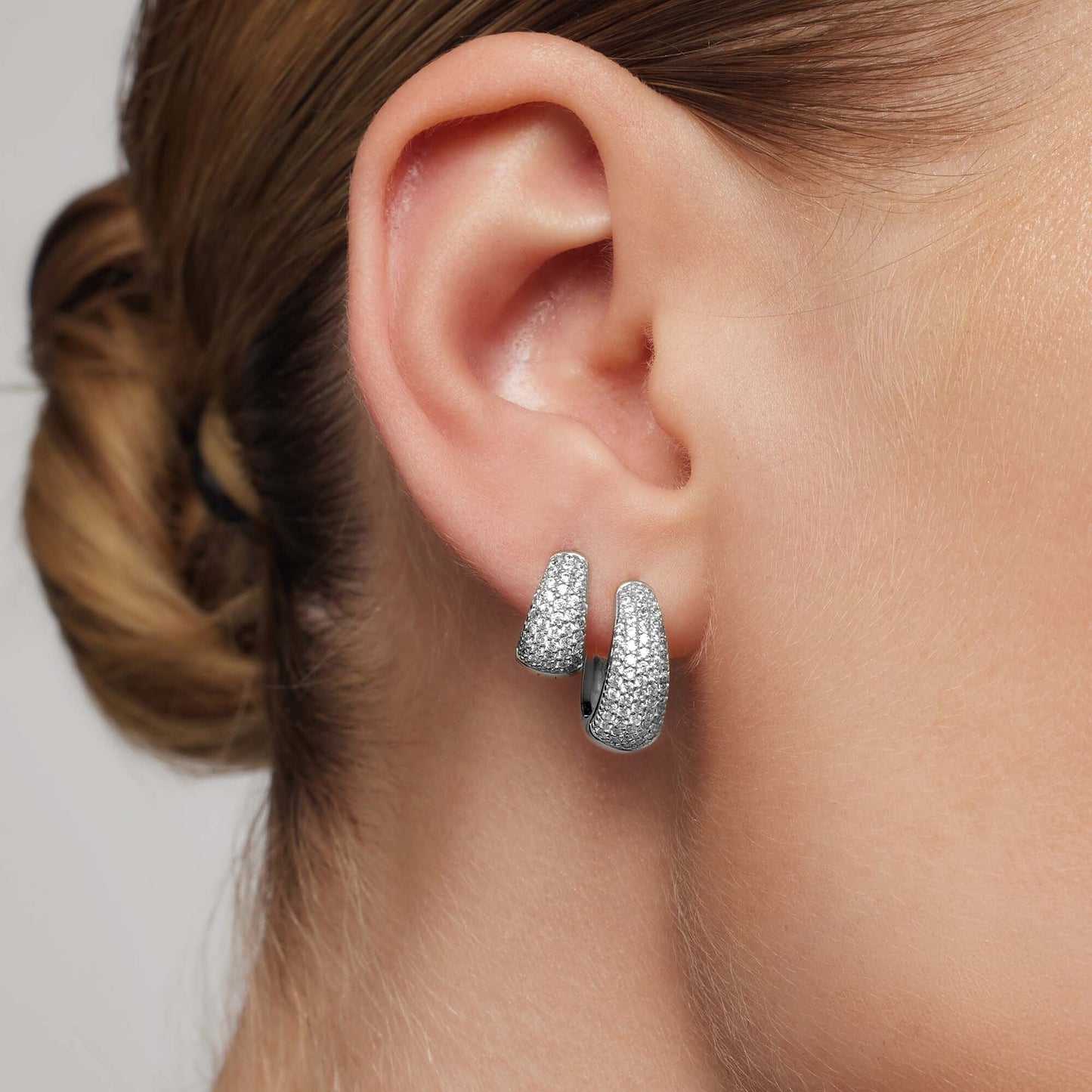 Jules Mini Hoops | Vitt guld