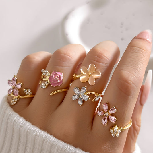 Legering Strasspärlring Set