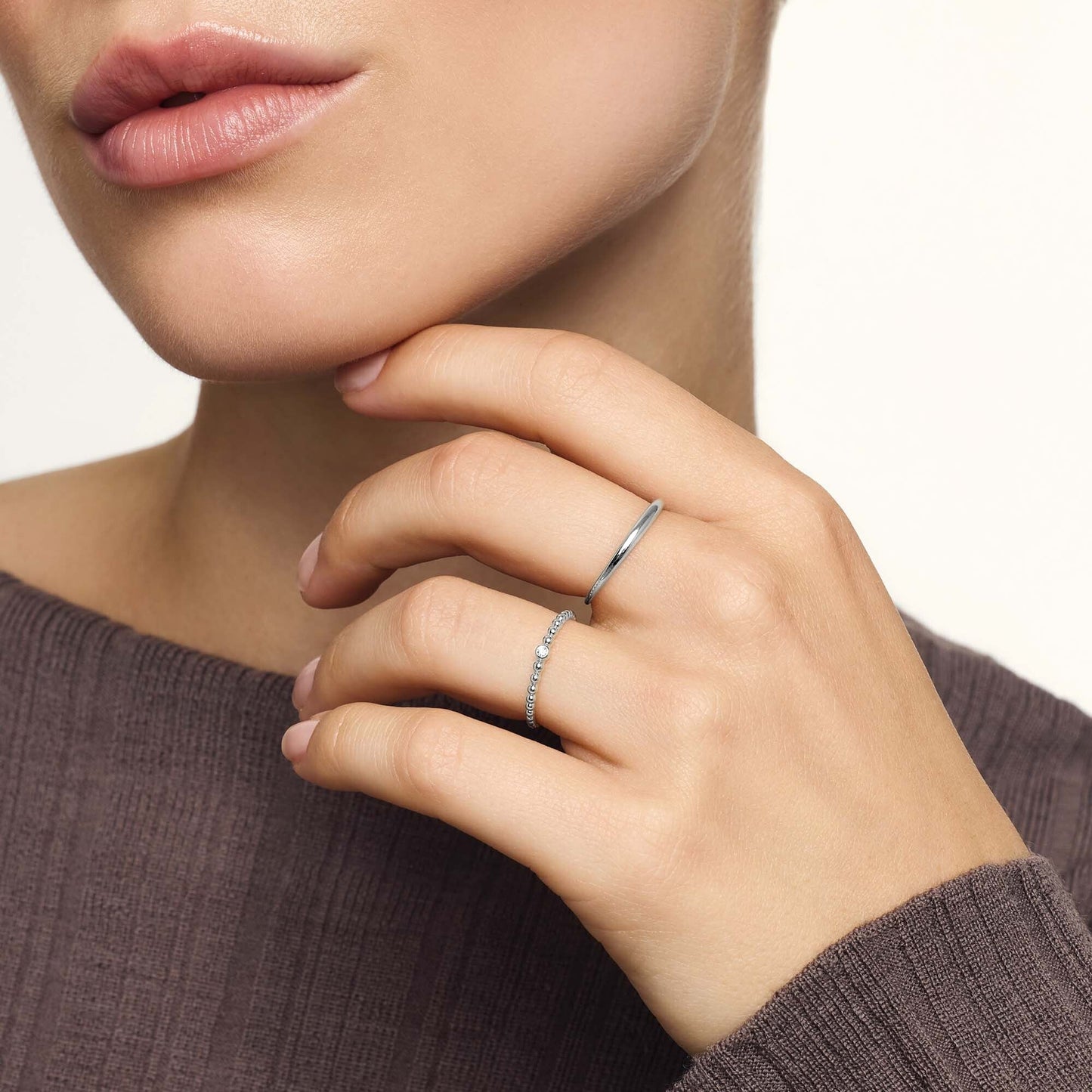 Smal kupolring | Vitt guld