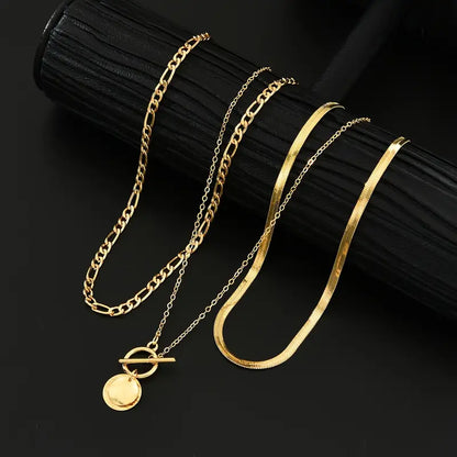 Savira Texturerat Mynt Halsband | Guld