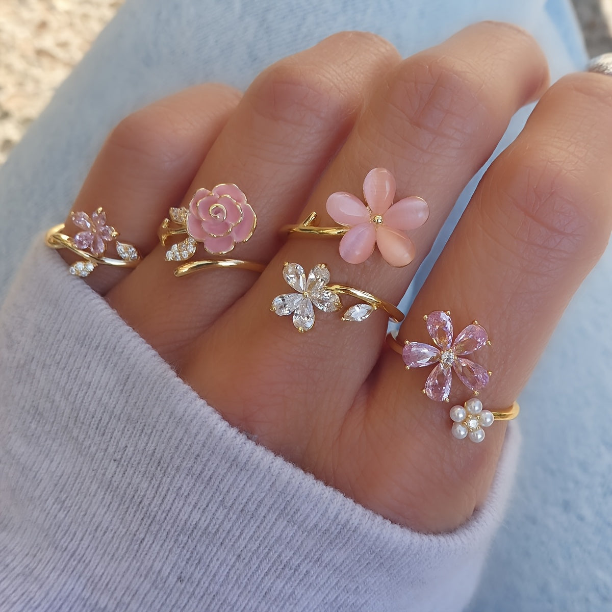 Legering Strasspärlring Set