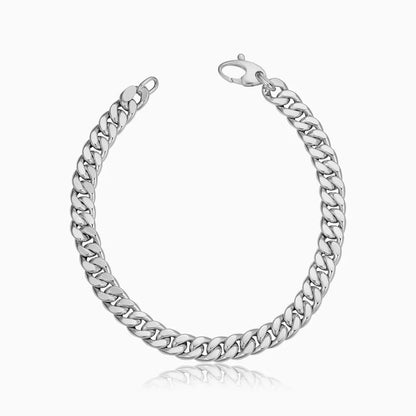 Kubanskt armband | Vitt guld