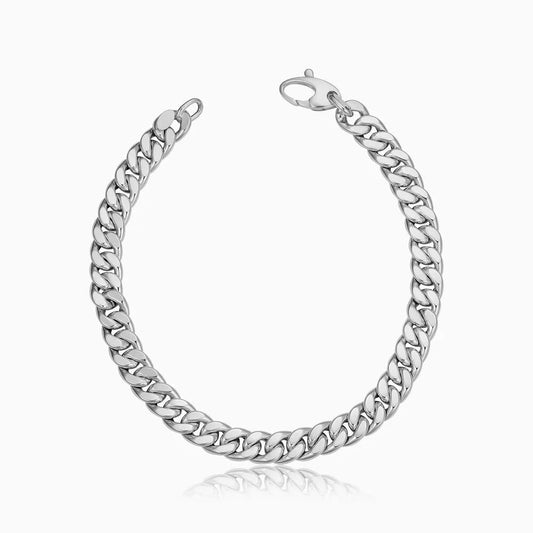 Kubanskt armband | Vitt guld