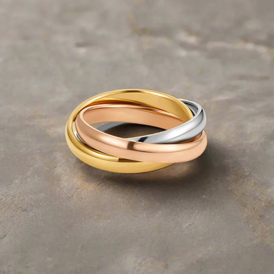 Elegant trippelfärgad bandring
