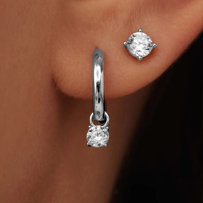 Larmes de Lune Stenörhängen Set | Vitt guld