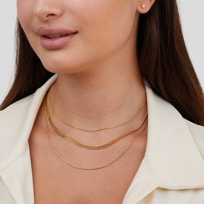 Halsband med trippellager i guld 
