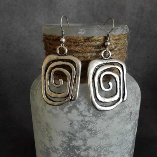 Vintage spiralformade silverörhängen