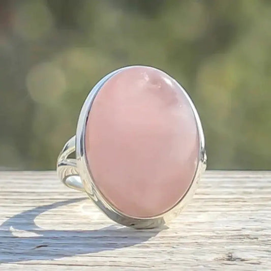 Vintage Rosenkvartsring i sterlingsilver