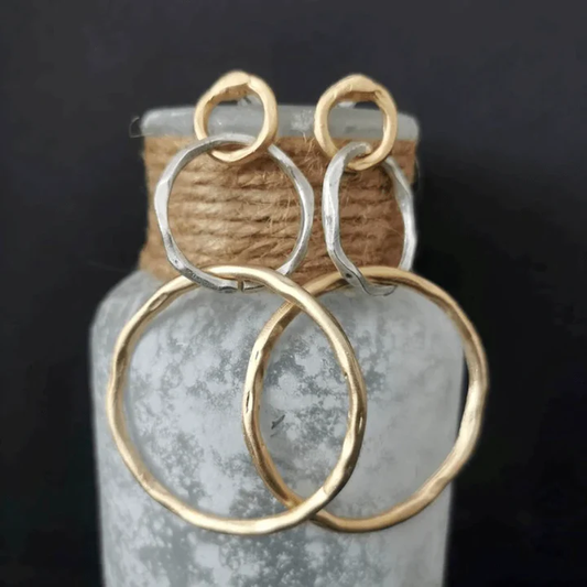 Vintage örhängen i guld och silver