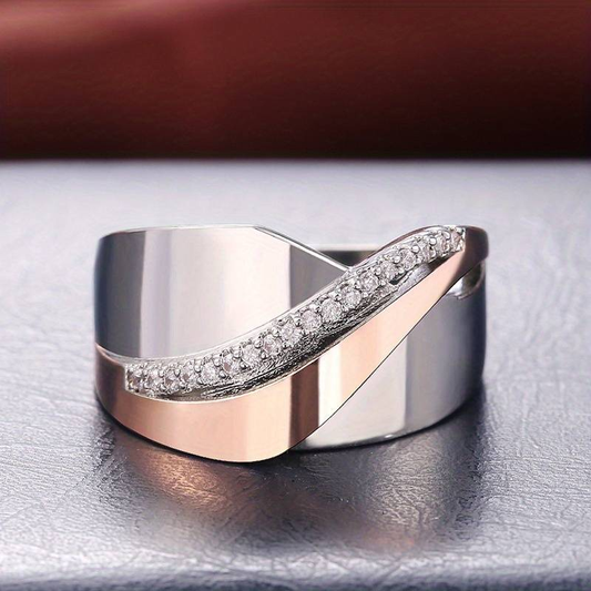 Elegant roséguldring med gnistra