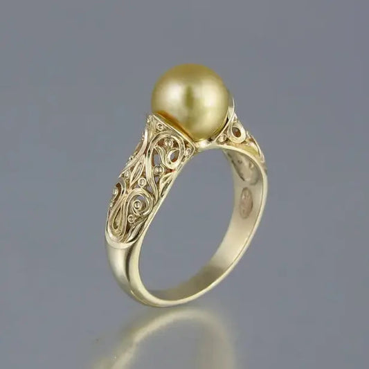 Guld Vintage Pärlring