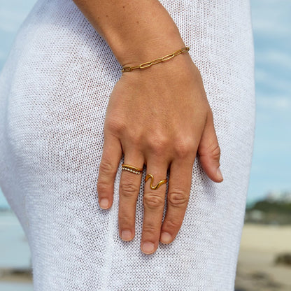 Armband med klämma i guld