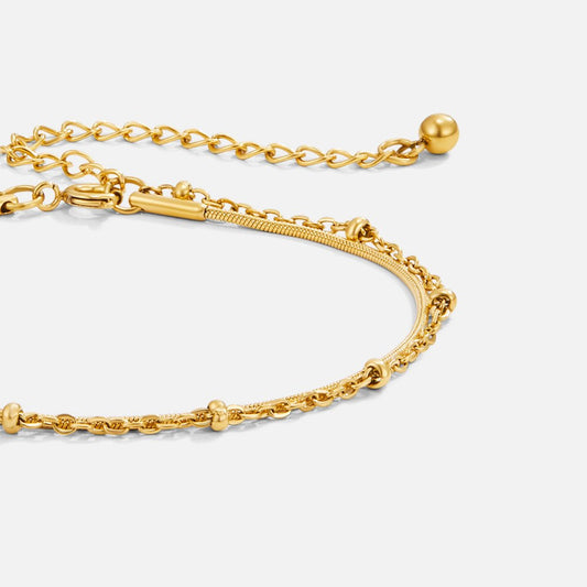 Pia Guldfärgat Layered Armband