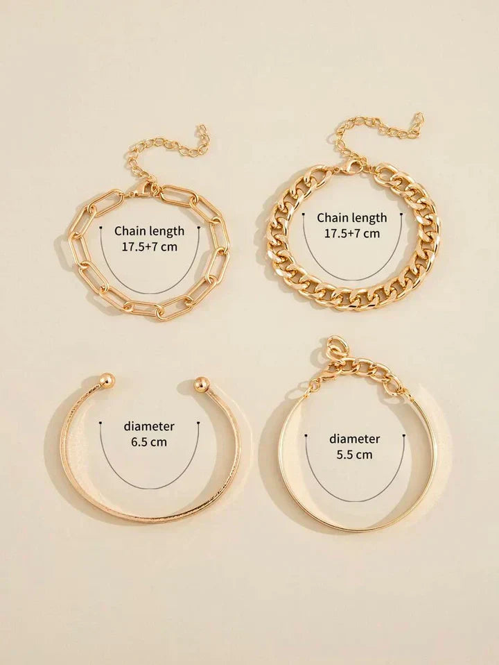 Elan Mercer Armbandsset | Vitt guld
