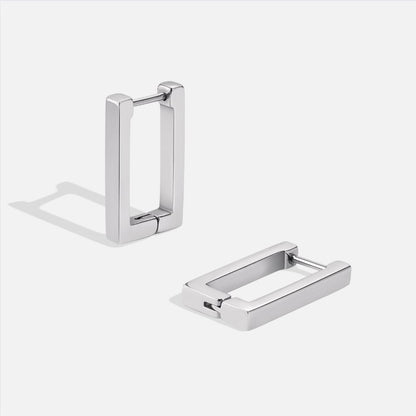 Silver Rektangulära Ringörhängen